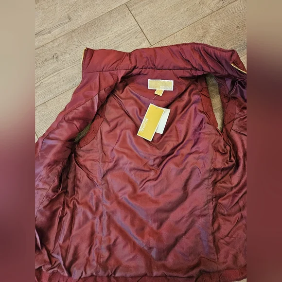 Michael Kors Burgundy Quilted Vest - Size XS - Picture 6 of 6